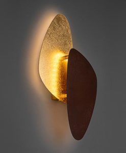 Aplique LED acero corten marrón óxido y oro CONTRA detalle