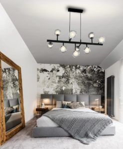 Lámpara 9 luces dimable negra ALTAIS LED ambiente