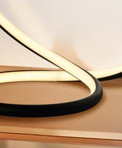 Lámpara de mesa dimable LED negra INFINITO detalle