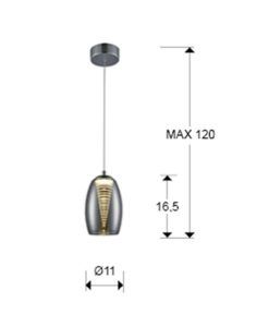 Lámpara de techo LED 1 luz NEBULA medidas