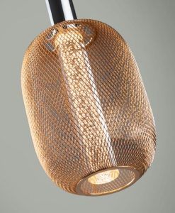 Lámpara techo 1 luz dimable cromo y dorado MICRÓN detalle