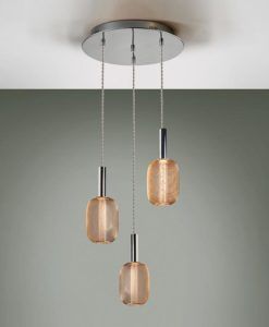 Lámpara techo 3 luces dimable cromo y dorado MICRON