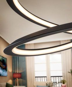 Lámpara techo LED negro mate Ø 60 LOOPING detalles