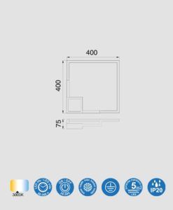 Aplique 25W luz cálida BOUTIQUE LED medidas