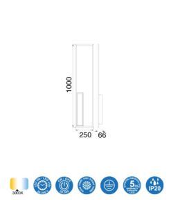 Aplique 49W luz cálida BOUTIQUE LED medidas