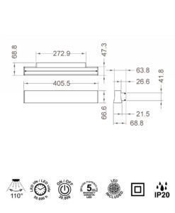 Aplique 14W HANOK LED medidas