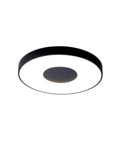 Plafón 50 cm Ø negro 80W mando distancia COIN LED