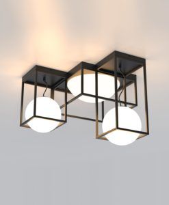 Semi plafón negro 5 luces DESIGUAL