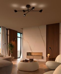 Semiplafón negro 44W luz cálida CAPUCCINA LED ambiente