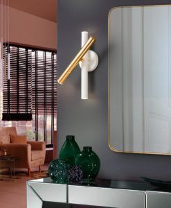Aplique 3 luces LED blanco y oro VARAS dimable ambiente