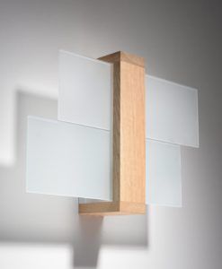 Aplique madera y cristal FENIKS 1 detalles