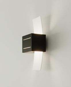 Aplique negro con vidrio LORETO detalles