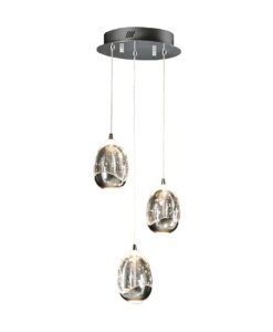 Colgante 3 luces LED cromo ROCÍO
