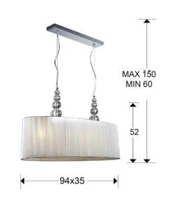 Colgante doble MERCURY plata medidas