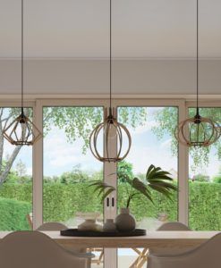 Colgante forma diamante madera POMPELMO ambiente