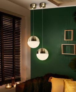 Colgante LED latón SPHERE Ø20 ambiente