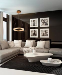 Colgante LED oro HELIA Ø50 ambiente