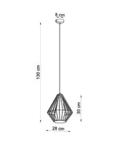 Lámpara 28 cm Ø DEMI blanca medidas