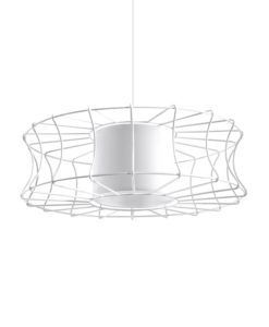 Lámpara 49 cm Ø SALERNO blanca detalles