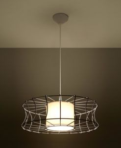 Lámpara 49 cm Ø SALERNO blanca detalles 2