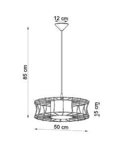 Lámpara 49 cm Ø SALERNO blanca medidas