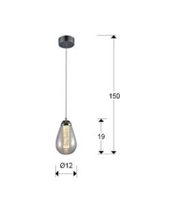 Lámpara colgante 1 luz LED TACCIA medidas