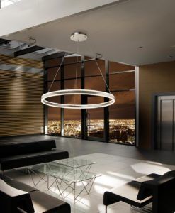 Lámpara colgante LED plata HELIA Ø100 ambiente