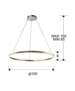 Lámpara colgante LED plata HELIA Ø100 medidas