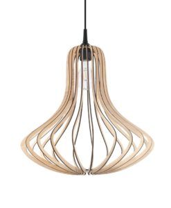 Lámpara de salón en madera natural ELZA detalles