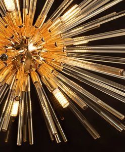 Lámpara esferoidal 9 luces oro EVASIÓN dimable detalles
