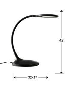 Lámpara estudio LED negro SCOOP medidas
