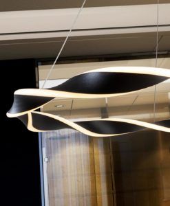 Lámpara LED negro mate TRENZA Ø74 detalles