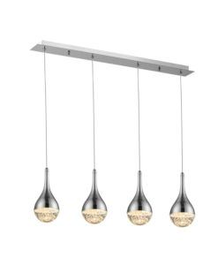 Lámpara lineal 4 luces LED cromo ELIE