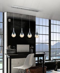 Lámpara lineal 4 luces LED cromo ELIE ambiente