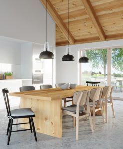 Lámpara madera blanca y negra CASCO ambiente 2