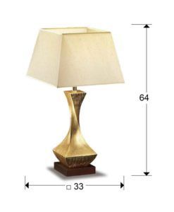 Lámpara mesa DECO oro medidas
