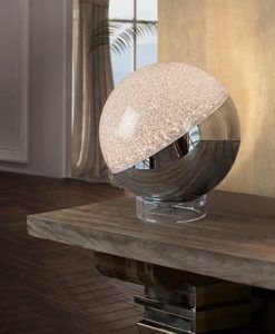 Lámpara mesa LED cromo SPHERE detalles 2