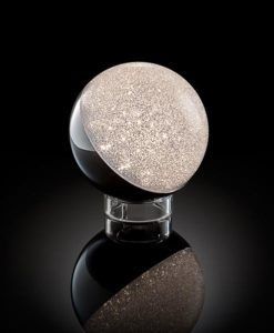 Lámpara mesa LED cromo SPHERE detalles