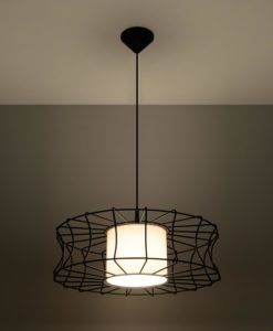 Lámpara negra y blanca 49 cm Ø SALERNO detalles 2