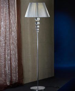 Lámpara pie MERCURY plata ambiente