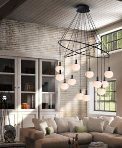 Lámpara techo 12 luces GLOBAL dimable ambiente
