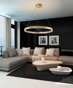 Lámpara techo LED oro HELIA Ø100 ambiente