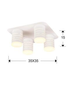 Plafón 4 luces LED blanco VIKA medidas