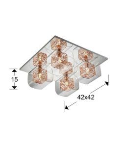 Plafón 4 luces LIOS medidas