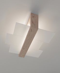 Plafón de techo madera y cristal FENIKS 2 ambiente
