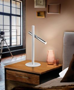 Sobremesa 2 luces LED blanco y cromo VARAS ambiente