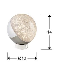 Sobremesa LED cromo SPHERE Ø12 medidas