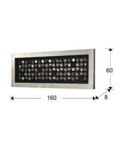 Bajorrelieve rectangular CUBIC 160 cm x 60 cm medidas