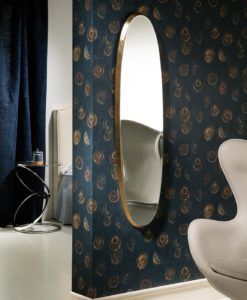 Espejo 136 cm x 36 cm oro ARIES oval ambiente