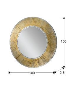 Espejo AURORA oro Ø100 cm redondo medidas